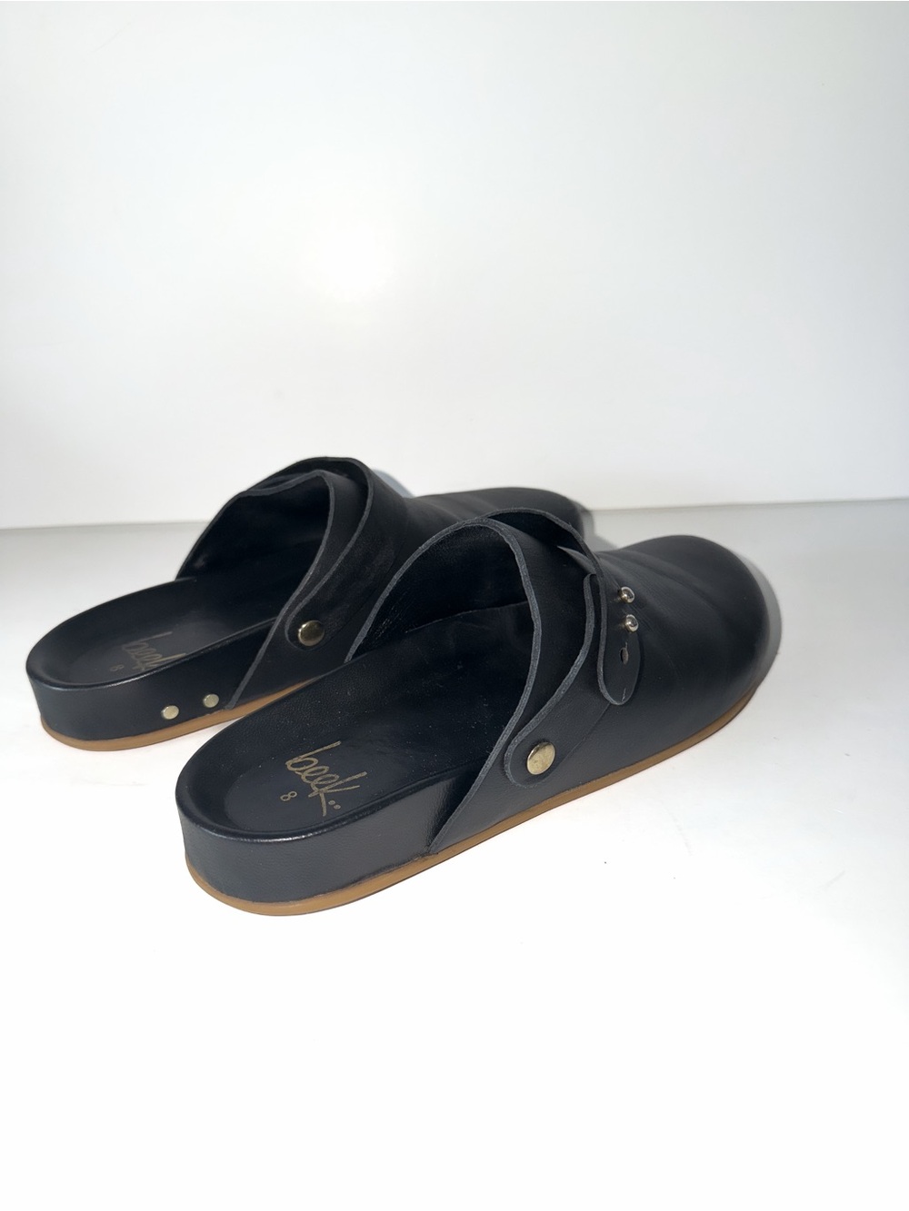 Beek Brant Black Leather Slip-On Clog Mules Sz 8 Boho Quiet Luxury Casual - Picture 8 of 11